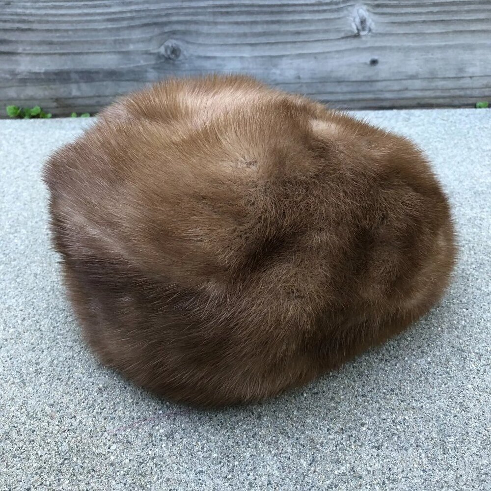Vintage MONET John Wanamaker Philadelphia Mink Fur Hat Women's Gatsby Winter​​​